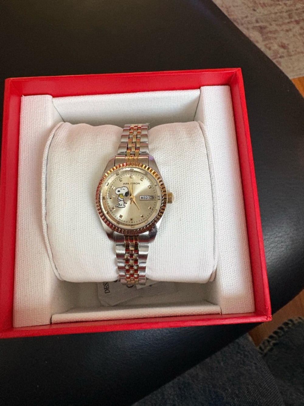 Armitron Two-Tone Gold and Silver Snoopy Day-Date Watch - Picture 5 of 7